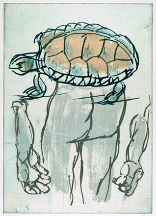 Markus Lüpertz, Ohne Titel, Farbradierung, Kunstprojekte Leyerseder