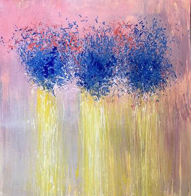 Martine Rabbath - Ohne Titel, 2024 - Acryl auf Papier, 44 x 47 cm, Kunstprojekte Leyerseder